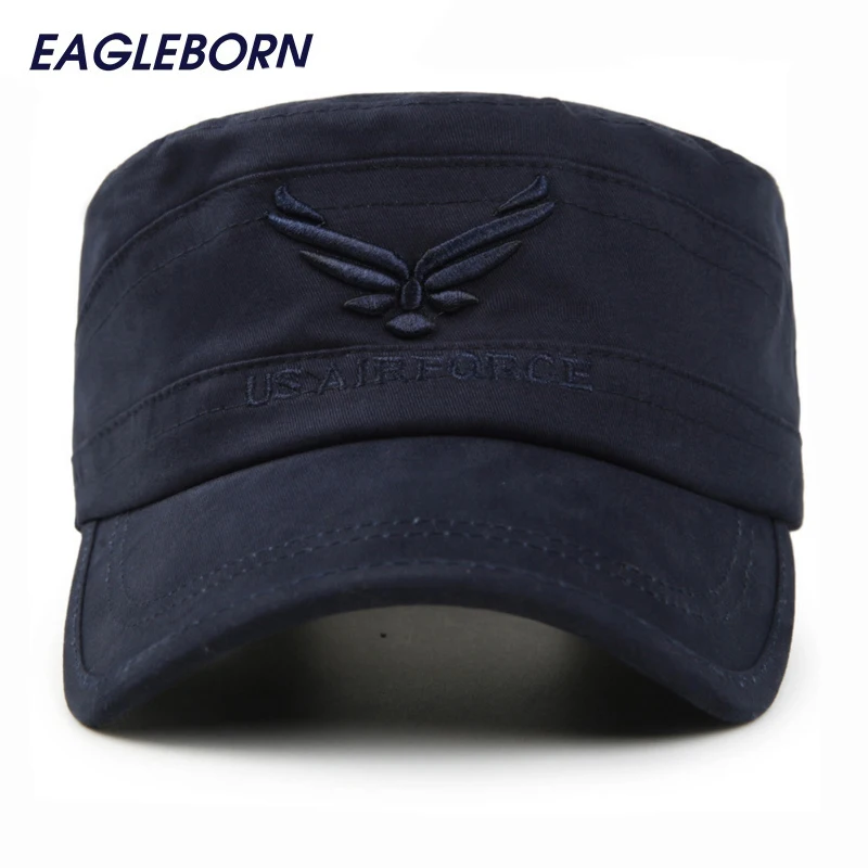 Новинка, брендовые дышащие хлопковые военные шапки Eagleborn US AIR FORCE, капитан армии, тактические головные уборы для мужчин, винтажные военные кепки с плоской крышей