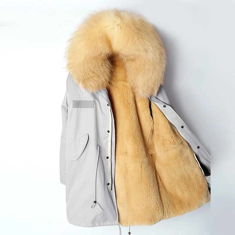 OFTBUY зимняя куртка женская длинная парка воротник из натурального меха енота подкладка из кроличьего меха Рекс Толстая теплая Роскошная уличная одежда