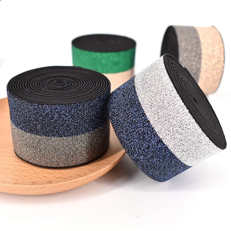 Яркая шелковая двухцветная эластичная лента плоская резинка для одежды