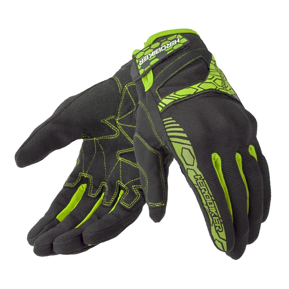 HEROBIKER мотоциклетные перчатки для езды по бездорожью Luva Motociclista Guantes Moto Biker перчатки для мотокросса с сенсорным экраном Мотоциклетные Перчатки - Цвет: HSTX-001 Green