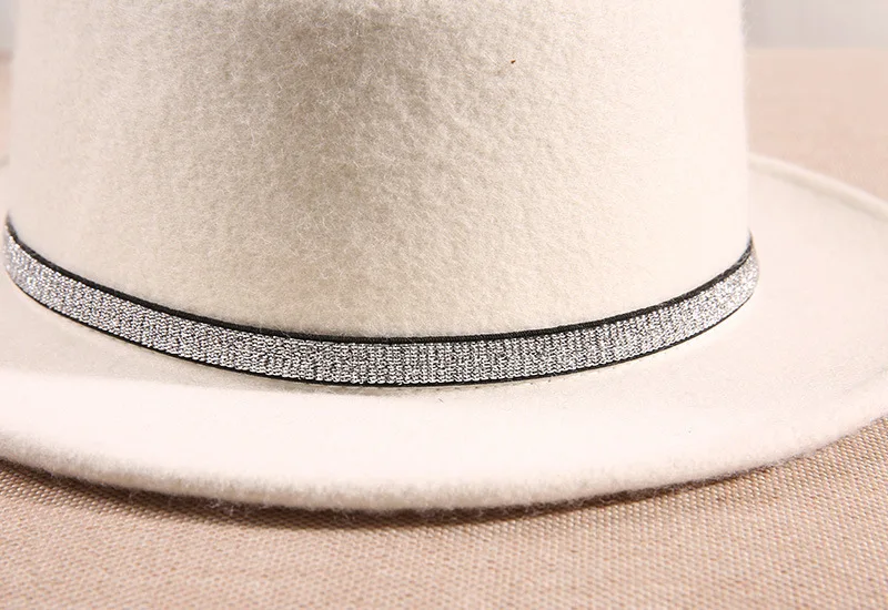Короткий край плоский Топ Белая Шляпа Fedora Женская джаз шляпа Австралийская Шерсть Войлок Повседневная зимняя фетровая шляпа Mujeres Sombrero