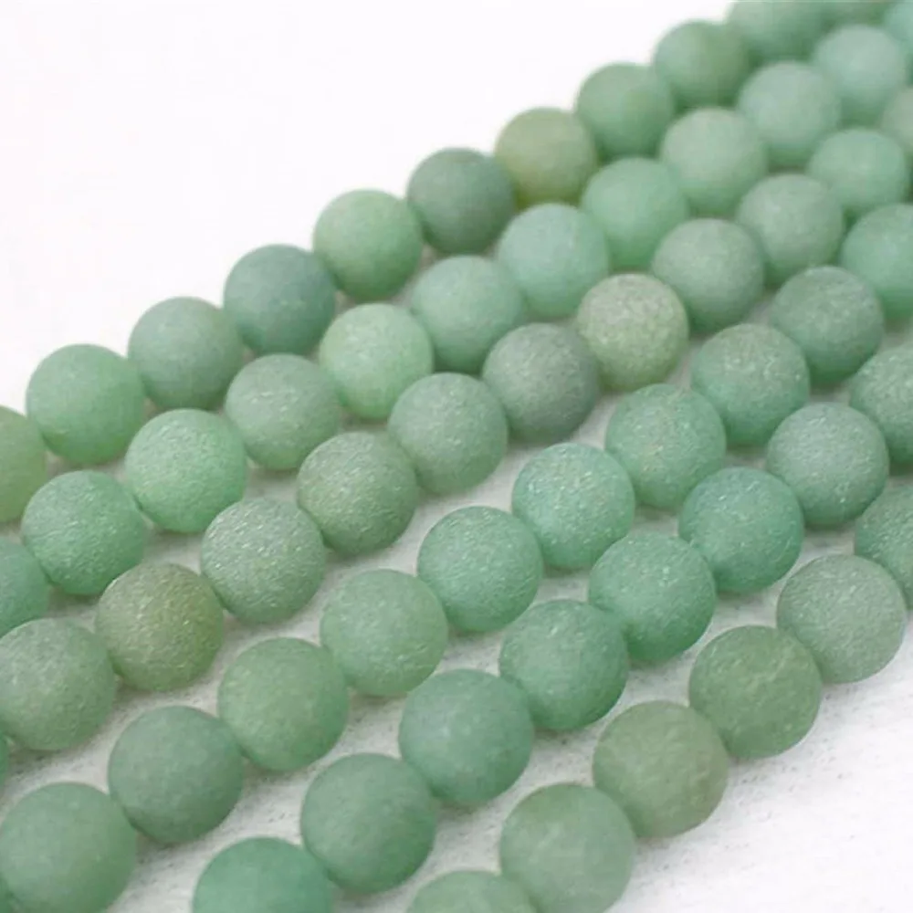 

Wholesale Natural Matte Green Aventurine beads,4mm 6mm 8mm 10mm 12mm 14mm Aventurine And Round Beads.DIY Jewelry Making Beads