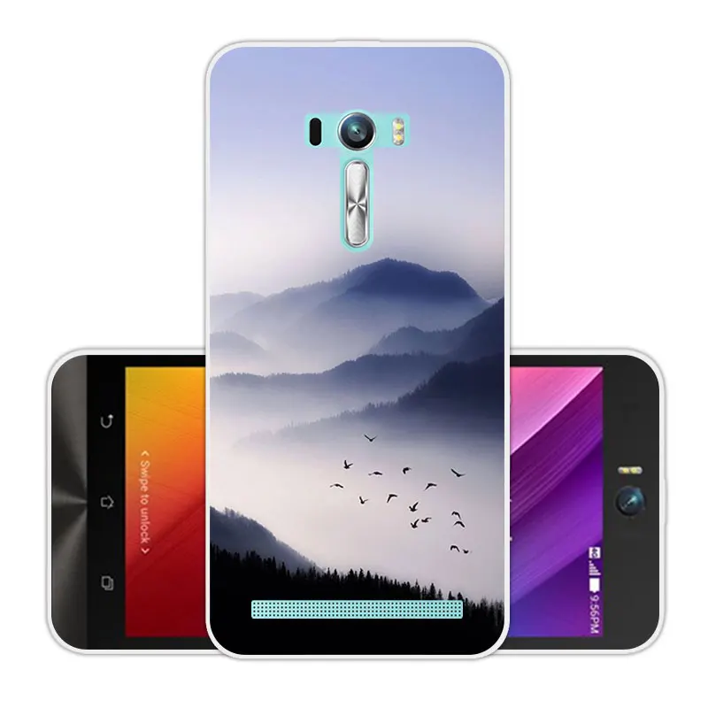 Силиконовый чехол для Asus Zenfone Selfie ZD551KL мягкий ТПУ телефона 5 дюйма чехлы Scenic Eagle
