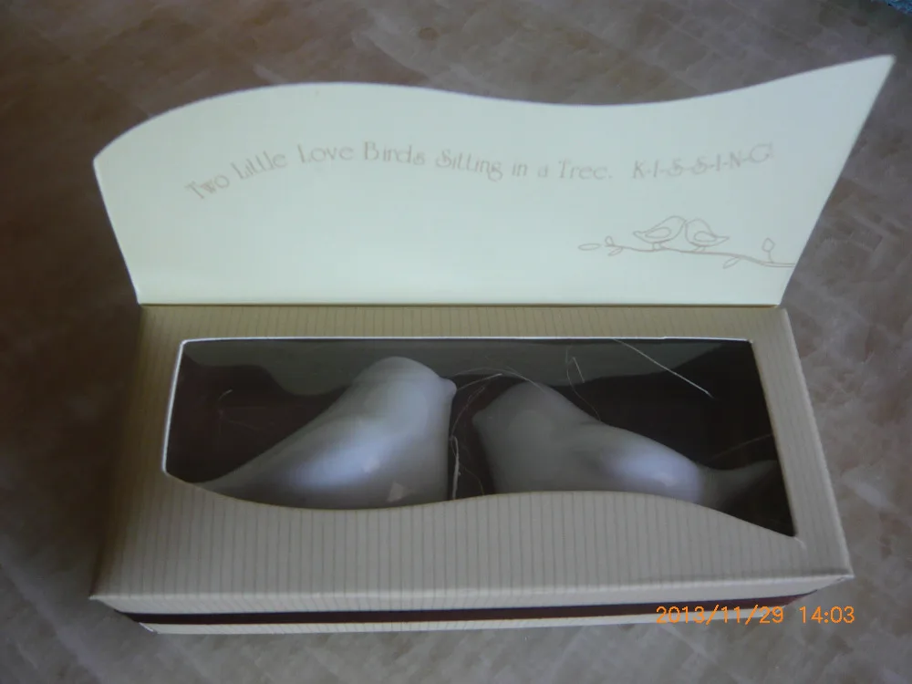 Бесплатная доставка Свадебный подарок любовь птицы шейкер для соли и перца