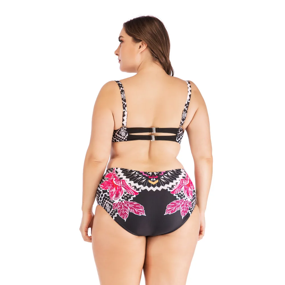 Винтажное бикини женский купальник из 2 предметов с высокой талией принтом