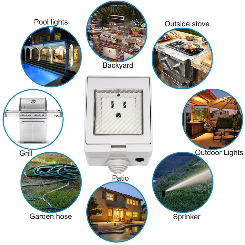 Outdoor Outlet EU/US Беспроводной Smart WI FI разъем IP55 Водонепроницаемый удаленного