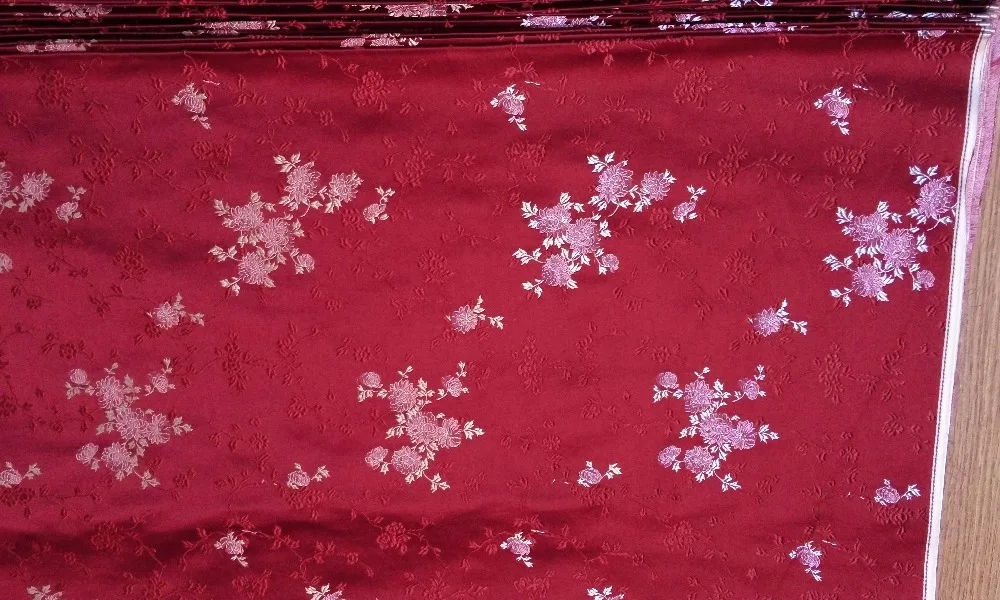 Китайская шелковая парча тканая Дамасская ткань cheongsam Подушка пурпурно-красный