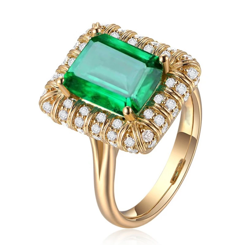 GR. NERH Горячая продажа большое кольцо с зеленым кристаллом &amp качество CZ