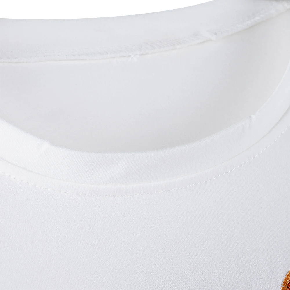 Модная Повседневная футболка с длинными рукавами и вышивкой пчелы в Корейском