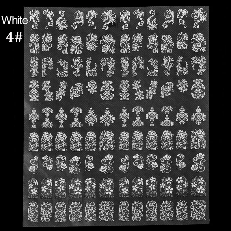 Лидер продаж 108 шт./лист 8 цветов на выбор 3d цветы наклейки для ногтевого дизайна