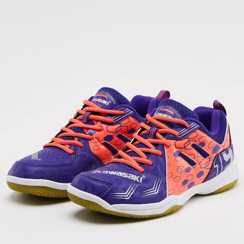 

2018 NEW Kawasaki Sneakers white Purple Badminton Shoes Indoor Court Training Sports Shoes Women Men PVC Floor K-070