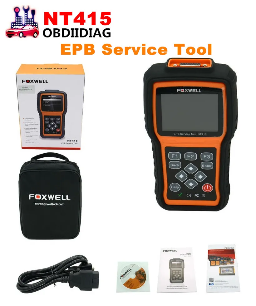 Оригинальный диагностический инструмент Foxwell NT415 EPB/ABS/SRS + CAN OBDII отключает