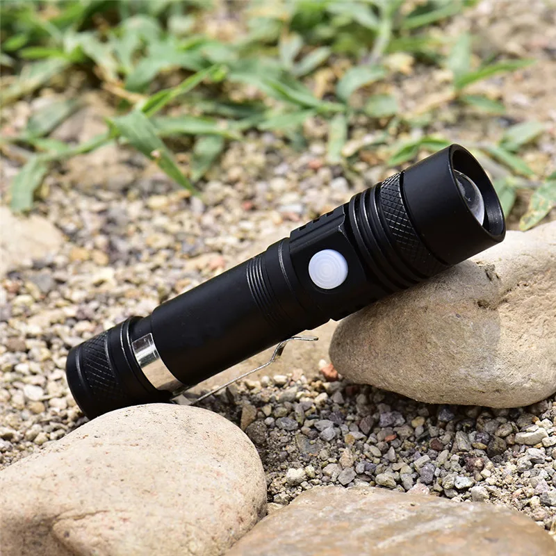 

AKDSteel USB Highlight Handy Powerful Aluminum Alloy Flashlight Power Tips Long-range Zoom Mini Small Flashlight