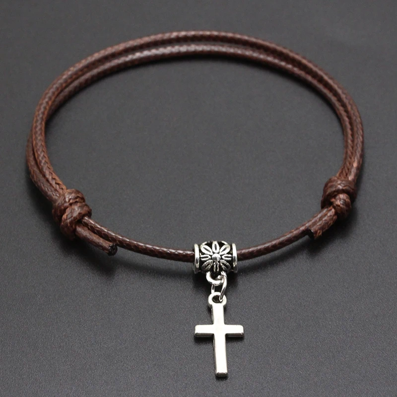 Новинка 2020 г. милая подвеска-крест браслет на веревке с красной нитью веревочный