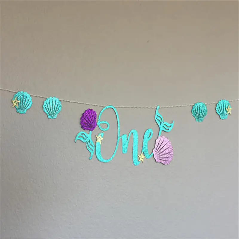 1 комплект тема русалки украшение для вечеринки блестящие картонные буквы один