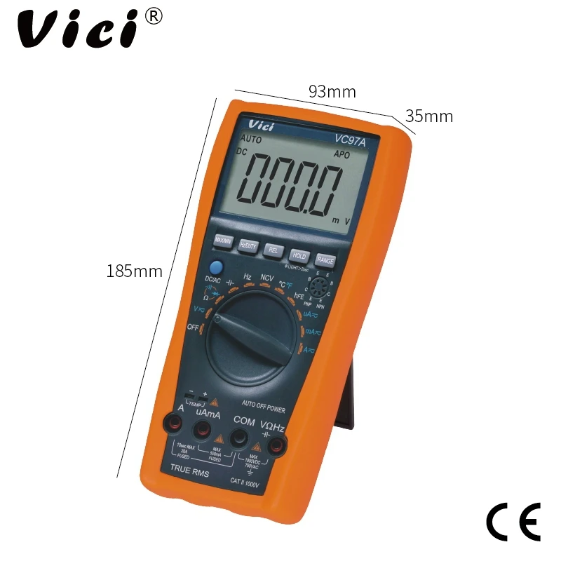 Цифровой мультиметр VICI VC97A ЖК дисплей Автоматический диапазон DMM AC DC вольтметр