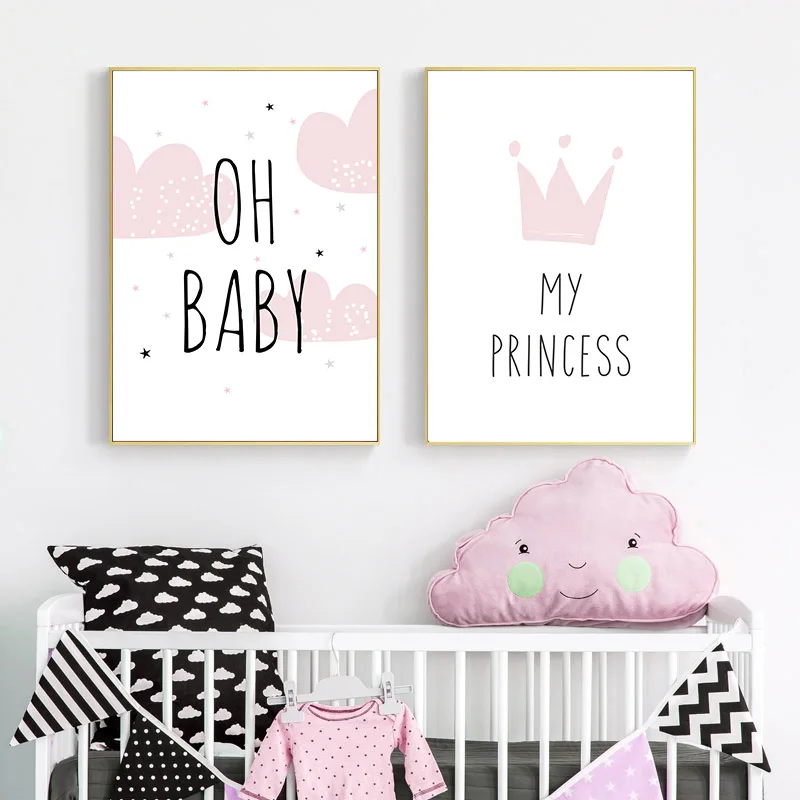 Детский постер Детские цитаты для девочек Картина на холсте с рисунком