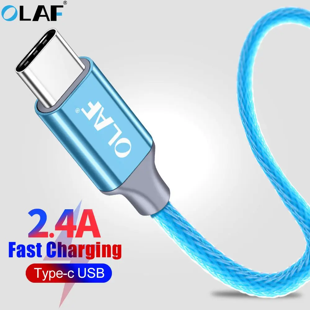 Кабель OLAF 2.4A usb type C 1 м 2 м 3 м для huawei P20 Lite samsung S9 Xiao mi Red mi Note 7 mi 9 Oneplus 6t кабель USB C для быстрой зарядки