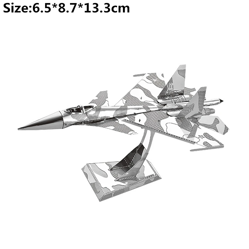 SU34 Fighter Самолет истребитель вертолет DIY 3D Металлические Пазлы ВВС модель наборы лазерная резка головоломки взрослые дети коллекция домашнего декора игрушки - Цвет: SU34 Fighter