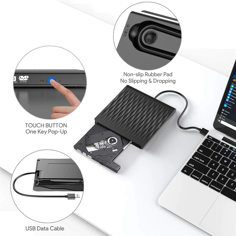 Maikou Внешний Blu ray DVD Оптический привод USB 3,0 Ультра тонкий 3D 4K плеер писатель портативный BD/CD/DVD горелки привод для Mac OS/Wind