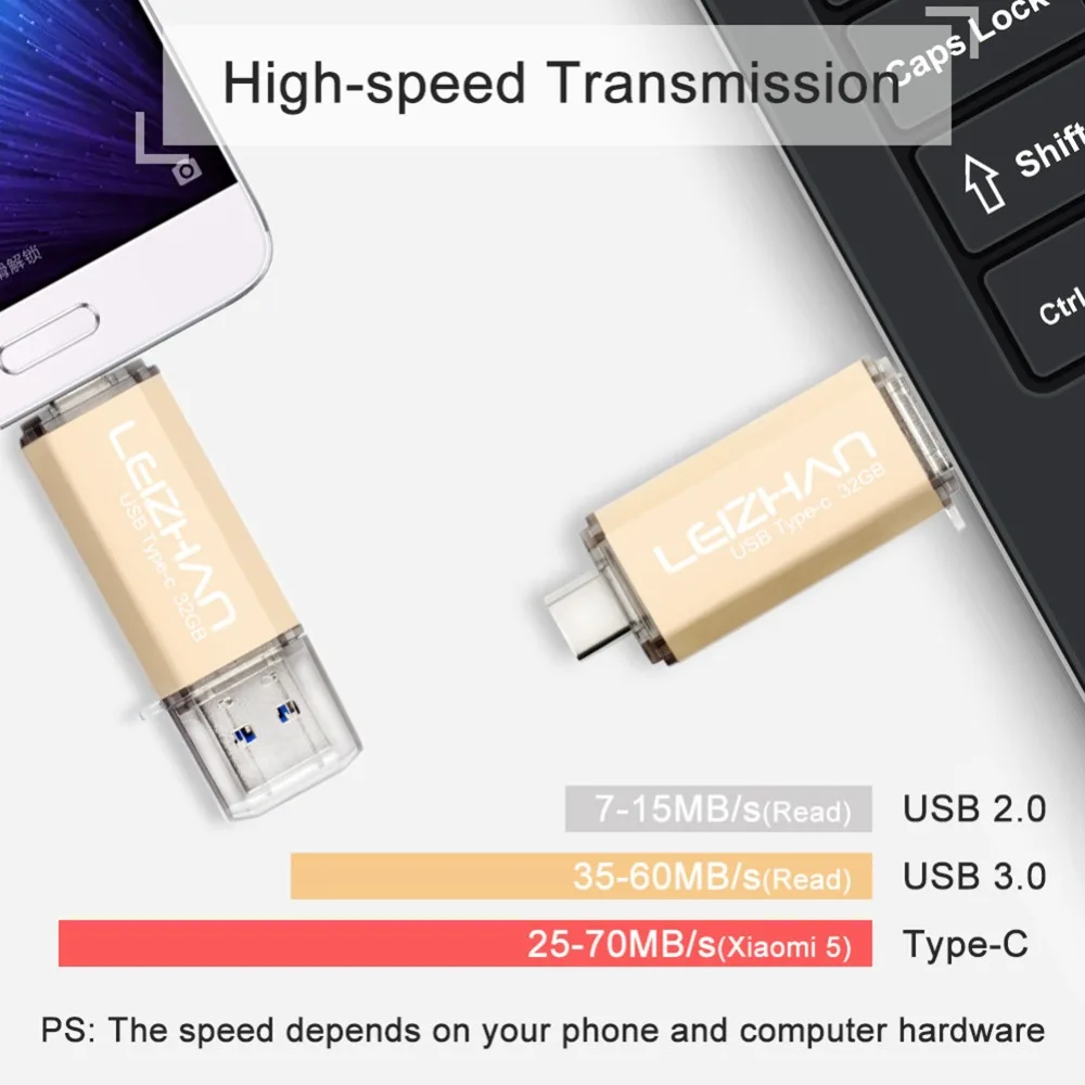 LEIZHAN TYPE-C USB флеш-накопитель 128 ГБ 3 0 Флешка фотостудия 64 16 Гб Type C карта памяти для