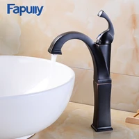 fapully black bronze basin tap push down faucet tap hot and cold mixers oil rubbed bronze bathroom basin sink faucet 515 22orb