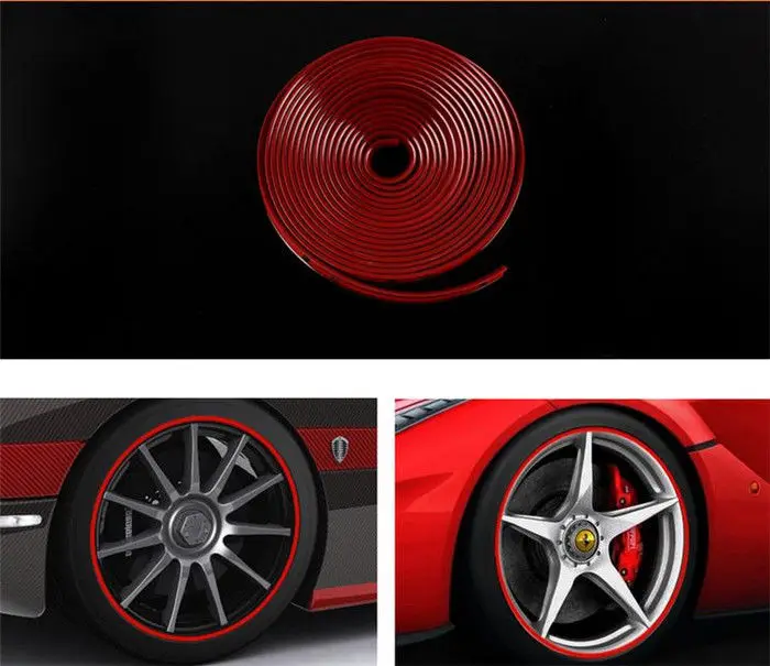 8 м/рулон красное защитное кольцо для обода колеса автомобиля|car styling|red carcar strip |