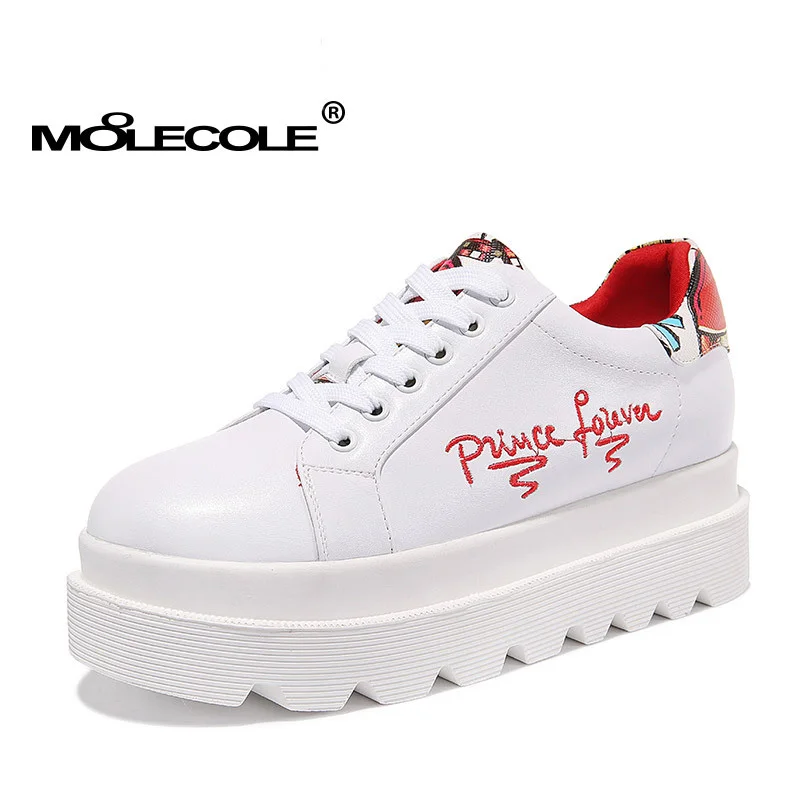 MOOLECOLE Heel 5.3CM White Black Sports Casual Shoes for Men Women USA5 5.5 6.5 7 8 EUR35 36 37 38 39 40 Model 73318 | Обувь