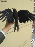 about 30x45cm artificial crow bird foamfeathers spreading wings crow handicraft halloween propgarden decoration gift p2305
