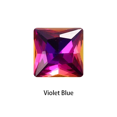 Violet Blue Неакриловые Пришивные хрустальные квадратные Угловые камни для украшения одежды Свободные Стразы пришивные на основе камней для одежды - Цвет: Violet Blue