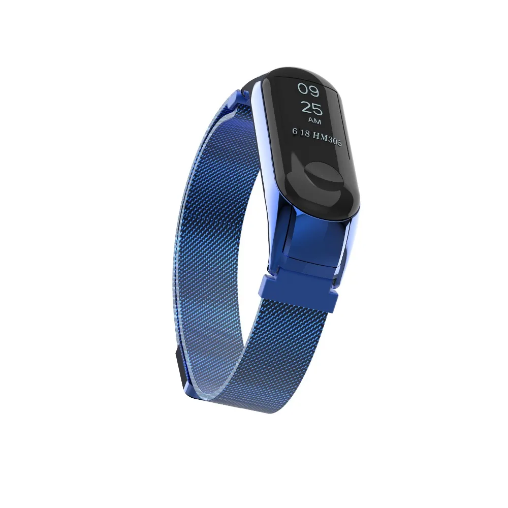 Миланский магнитный ремешок для Xiao Mi Band 3 из нержавеющей стали наручных часов