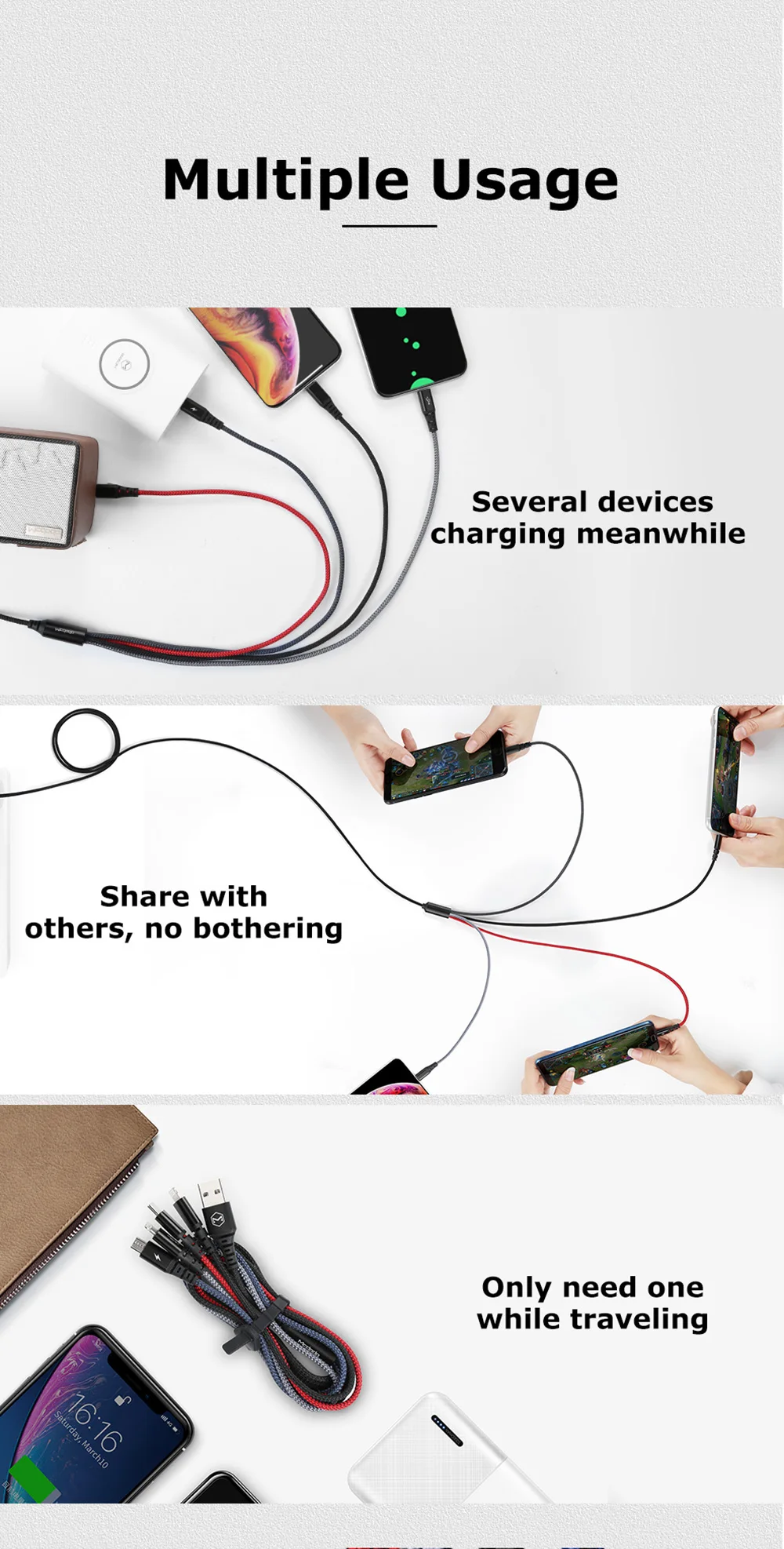 Mcdodo USB кабель для IPhone Xs Max XR X 4 в 1 зарядный кабель usb type C для samsung Xiaomi 9 USB C кабель 3 в 1 Micro USB кабель