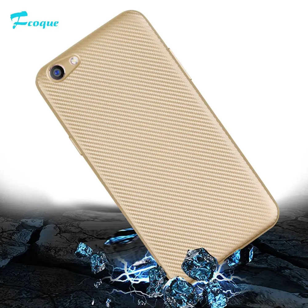 Fcoque New Carbon Fiber Phone Case For OPPO F3 Soft Back Cover Flexible Shock Resistant Shell Holder Coque |