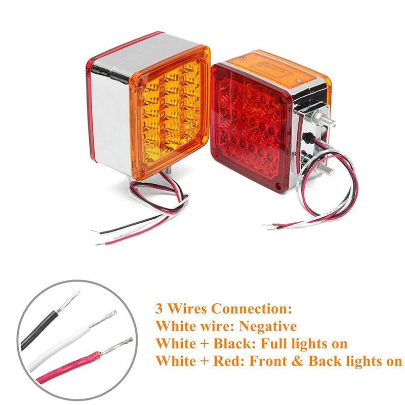 

Hot 2pcs LED Signal Light Left Right Warning Signal Lamp for Truck Trailer JLD