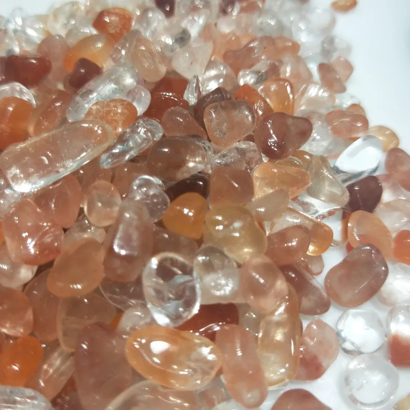 100 г натурального красного кристалла Кристалл грубой полировки гравия образцы