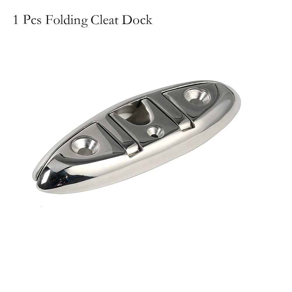 1 Pcs Морской катер флип 6 дюймов складной Cleat док крепления из нержавеющей стали Pull Up Cleat док лодка аксессуары - Цвет: 1 Pcs