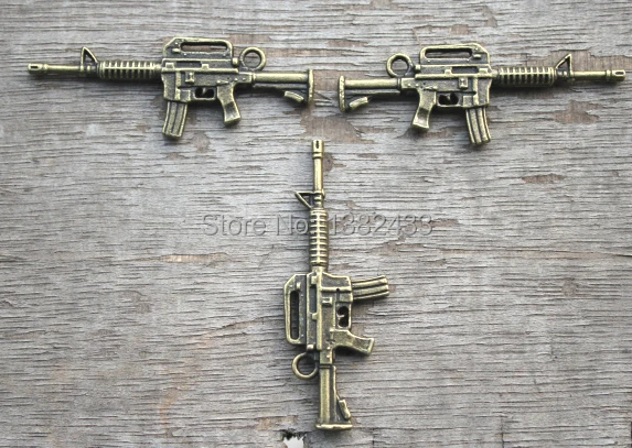 10 шт., подвески для пулемета, подвески из античной бронзы, Подвески 45x16 мм