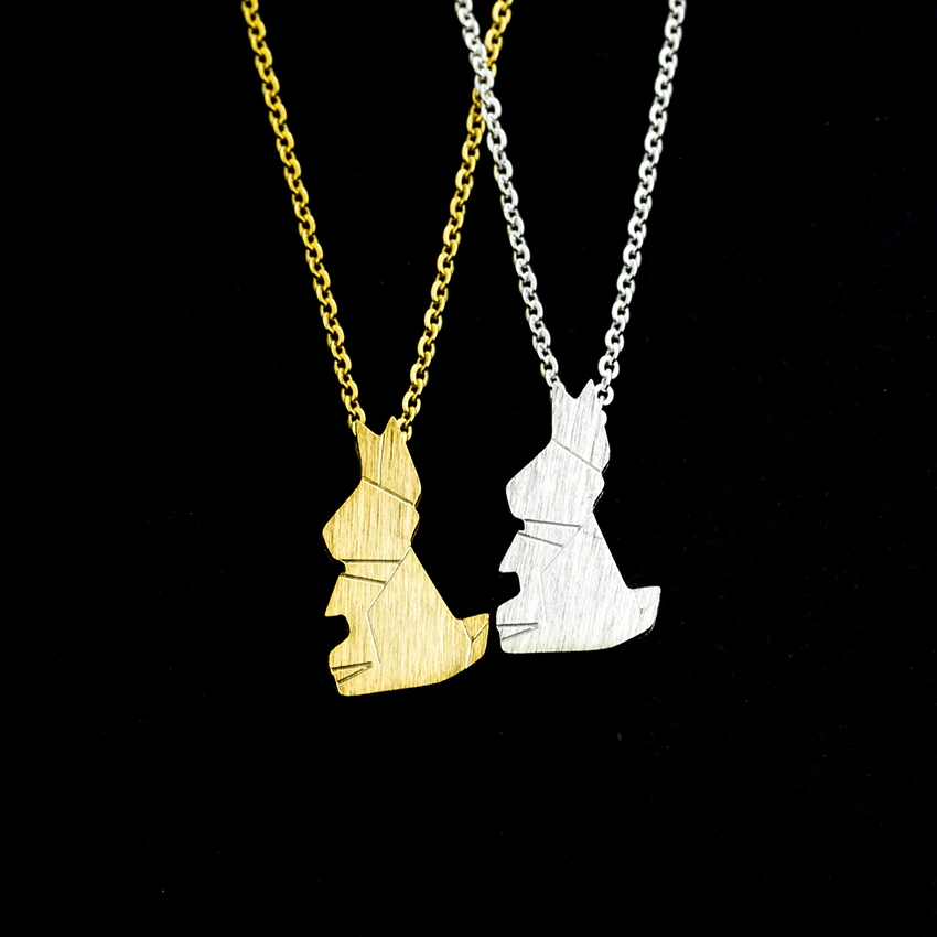DIANSHANGKAITUOZHE Cute Animal Rabbit Necklace Women Daily Casual Jewelry Origami Style Delicate Pendant necklace 2 Color|necklace women|pendant