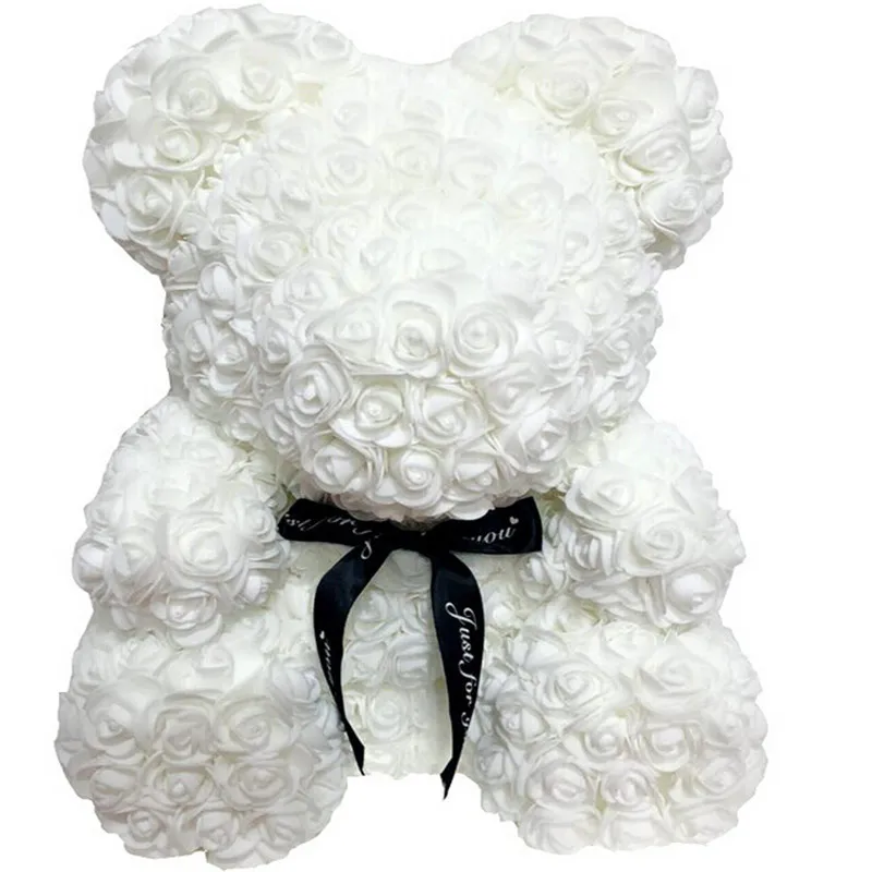 40cm Модные, 40 см, 25 см, одноцветные, романтические, милые, розы, медведь, цветы, свадебные украшения, вечерние, на день Святого Валентина, подарки для девушки - Цвет: 40cm