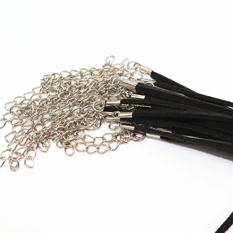 50 шт./лот регулируемое ожерелье из искусственной замши черного цвета шнур с