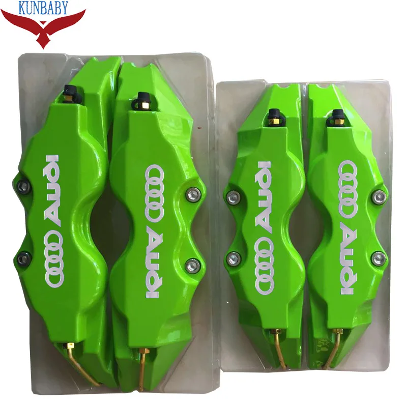 Green KUNBABT ABS пластик с серебряным хромом udi круг Логотип дисковый тормозной суппорт Чехлы Размер L/M/S для udi - Название цвета: Green