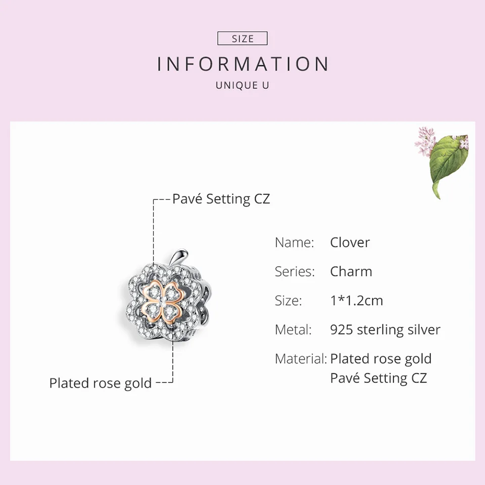 Подлинное серебро 925 пробы золотой цвет удача четыре листа клевер подвески