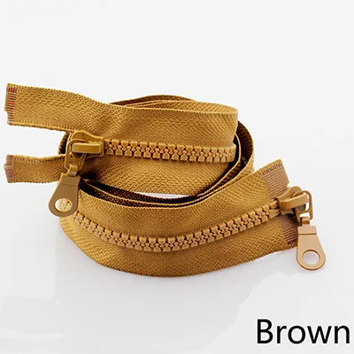 Brown Meetee 5 шт. 70/80 см 5# разъемная застежка-молния смолы набор гайковерта с двойным открытым застежки-молнии пуховик DIY Детская одежда спальный мешок Швейные аксессуары для зажигалок Zip ZA022 - Цвет: Brown