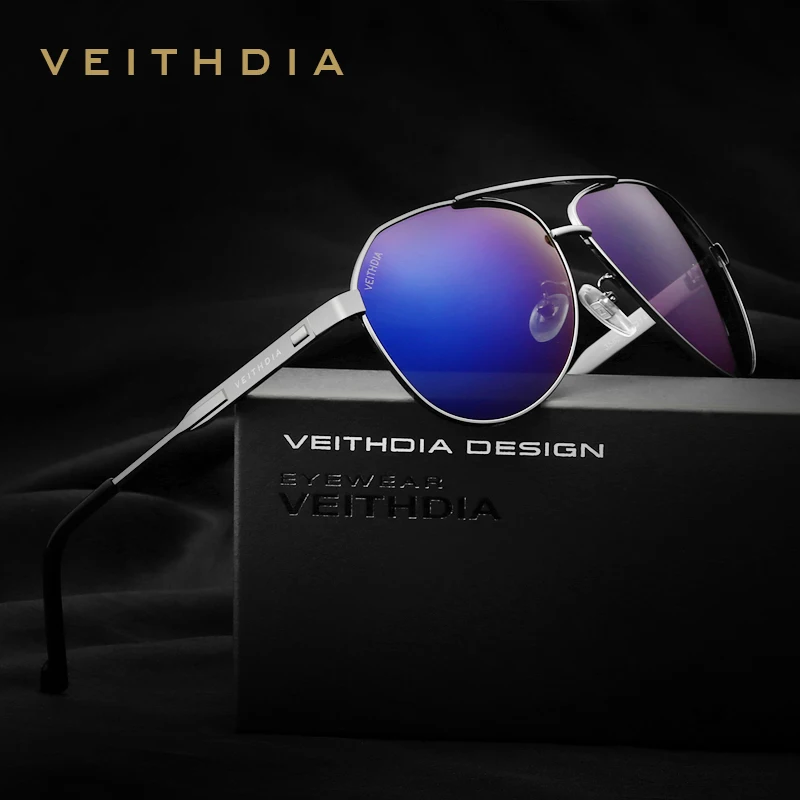 Мужские солнцезащитные очки VEITHDIA большие Брендовые с поляризационными