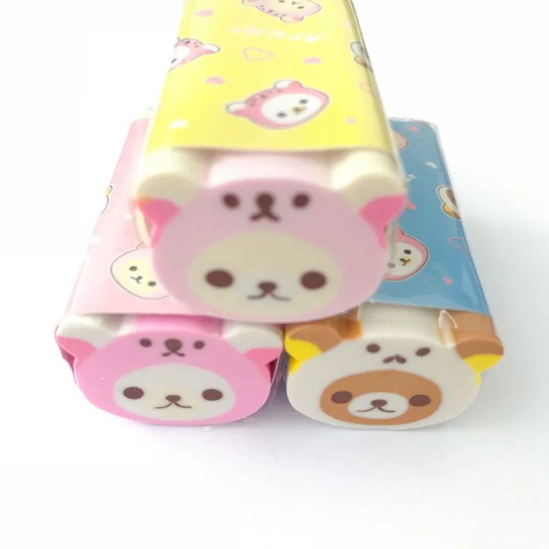 1 шт. милый ластик в виде медведя миниатюрные школьные принадлежности