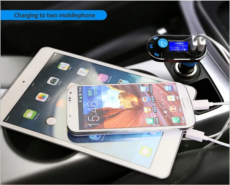 STOD Dual USB Автомобильное зарядное устройство 2.1A AUX fm-передатчик U диск SD карта Mp3 плеер для iPhone 5S 6S 7 Plus samsung Xiaomi huawei аудио