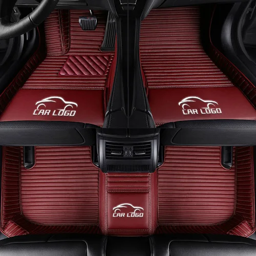 red Пользовательские подходят автомобильные коврики для Honda Accord Civic City Vezel Crosstour CRZ CRV URV XRV HRV Противоскользящий ковер из искусственной кожи - Название цвета: red