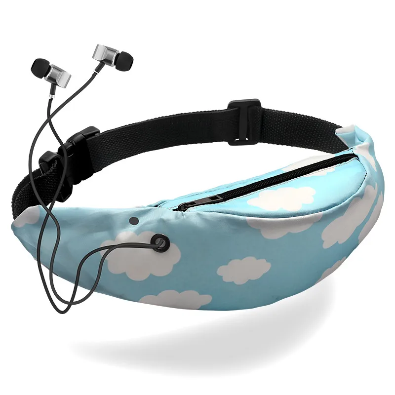 Краудейл поясная сумка 3D красочная печать водонепроницаемая поясная сумка Спортивные поясные сумки с разъемом для наушников дорожная сумка для мобильного телефона - Цвет: 11