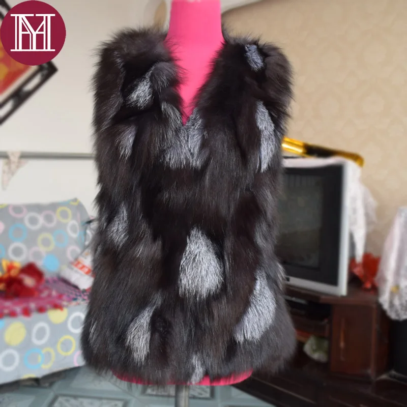 Женский жилет из натурального Лисьего меха YH Повседневная модная шуба женская