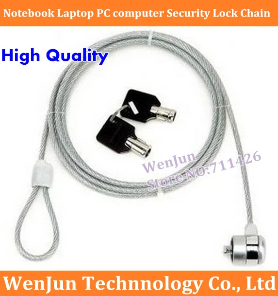 10pcs/lot Free shipping  portable Notebook Laptop PC computer Security Lock Chain Cable Computer locks accessories